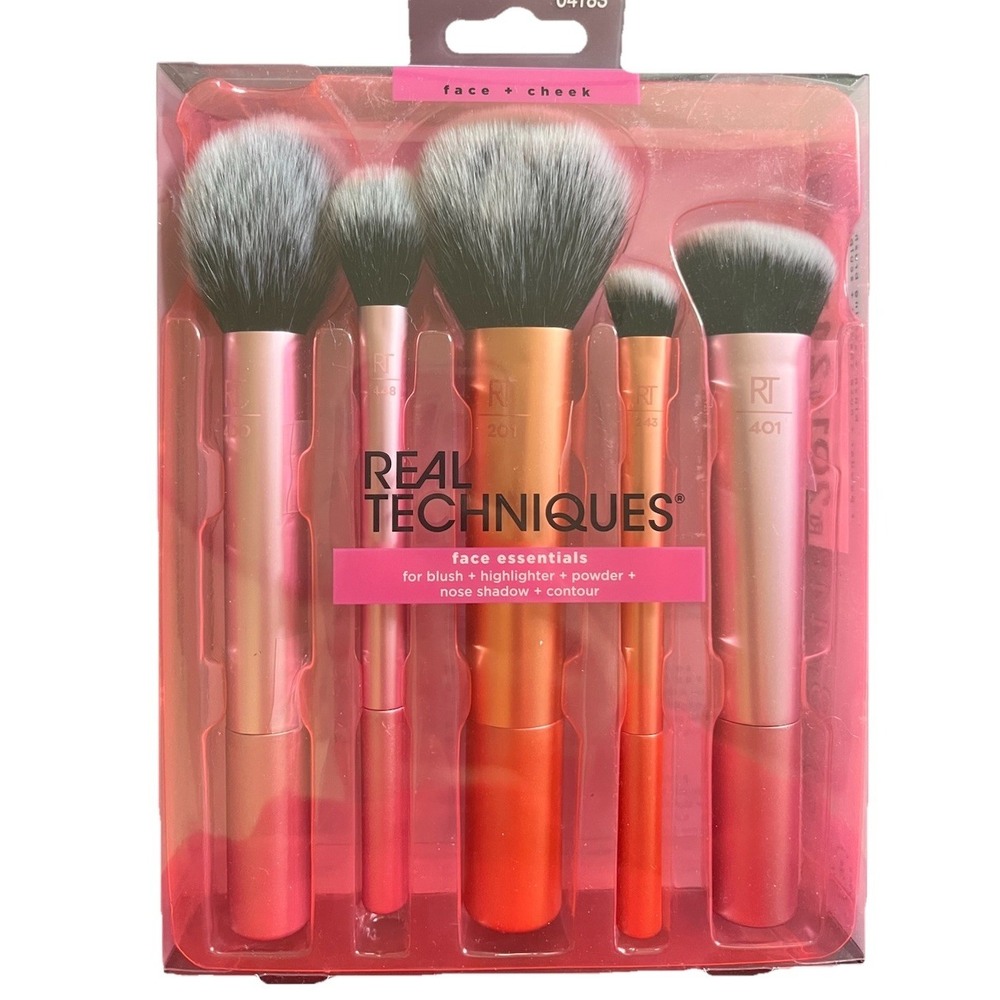 Real Techniques Face Essentials Brush Set β 400, 448, 201, 243, 401 β 5pc Makeup